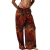 image:imageRoseSeek Womens Tie Dye Beach Cover Up Pants Drawstring Waist Wide Leg See Through Beach Pants SwimwearBurnt Orange