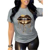 image:imageRoseSeek Womens Vintage Graphic Tees Crew Neck Short Sleeve T Shirts Y2k Streetwear Summer TopsGrey and Gold