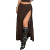 image:imageRoseSeek Womens Western Boho Lace Maxi Skirt Low Rise High Slit Flowy Country Cowgirl Skirts Trendy OutfitsCoffee Brown