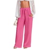 image:imageRoseSeek Womens Wide Leg Linen Pants Swimsuit Cover Ups Beach Pants Summer Vacation Outfits 2026Pink