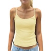image:imageRoseSeek Womens Y2K Bowknot Camisole Tops Ribbed Knit Spaghetti Strap Tank Top Basic Summer UndershirtYellow