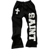 image:imageRoseSeek Womens Y2K Retro Letter Graphic Sweatpants Elastic Waist Wide Leg Drippy Pants Trousers StreetwearBlack