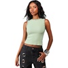 image:imageRoseSeek Womens Y2k Grommet Ribbed Knit Tank Top Mock Neck Sleeveless Summer Crop TopsMint Green