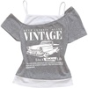image:imageRoseSeek Womens Y2k Letter Graphic Tees Off The Shoulder Short Sleeve Summer T ShirtsGrey White