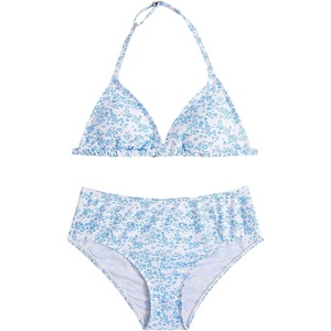 image:imageRoseSeek Girls 2 Piece Graphic Starfish Bathing Suit Halter Triangle Swimsuit Cute Beachwear Bikini SetsBlue and White