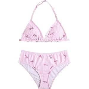 image:imageRoseSeek Girls 2 Piece Graphic Starfish Bathing Suit Halter Triangle Swimsuit Cute Beachwear Bikini SetsLight Pink