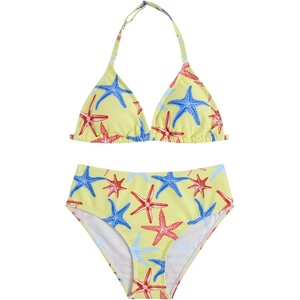 image:imageRoseSeek Girls 2 Piece Graphic Starfish Bathing Suit Halter Triangle Swimsuit Cute Beachwear Bikini SetsMulticolor Blue