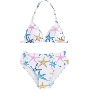image:imageRoseSeek Girls 2 Piece Graphic Starfish Bathing Suit Halter Triangle Swimsuit Cute Beachwear Bikini SetsWhite