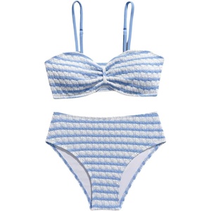 image:imageRoseSeek Girls 2 Piece Padded Bathing Suit Wireless Starfish Swimsuit Spaghetti Strap Vacation Beachwear SetBlue and White