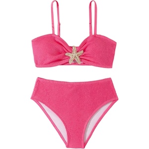 image:imageRoseSeek Girls 2 Piece Padded Bathing Suit Wireless Starfish Swimsuit Spaghetti Strap Vacation Beachwear SetHot Pink