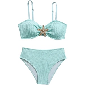image:imageRoseSeek Girls 2 Piece Padded Bathing Suit Wireless Starfish Swimsuit Spaghetti Strap Vacation Beachwear SetMint Green