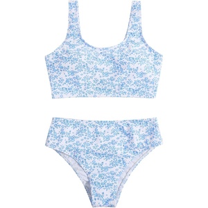 image:imageRoseSeek Girls 2 Piece Striped Bowknot Swimsuit Set Wireless Cute Bathing Suit Summer Beachwear Bikini SetsBlue