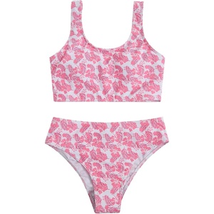 image:imageRoseSeek Girls 2 Piece Striped Bowknot Swimsuit Set Wireless Cute Bathing Suit Summer Beachwear Bikini SetsDusty Pink