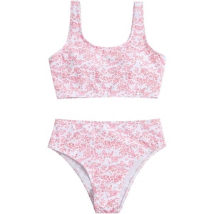image:imageRoseSeek Girls 2 Piece Striped Bowknot Swimsuit Set Wireless Cute Bathing Suit Summer Beachwear Bikini SetsLight Pink