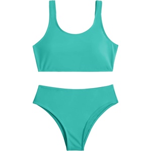 image:imageRoseSeek Girls 2 Piece Striped Bowknot Swimsuit Set Wireless Cute Bathing Suit Summer Beachwear Bikini SetsMint Green