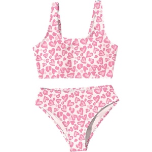 image:imageRoseSeek Girls 2 Piece Striped Bowknot Swimsuit Set Wireless Cute Bathing Suit Summer Beachwear Bikini SetsPink and White