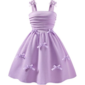 image:imageRoseSeek Girls Bowknot Ruched Cami Dress Textured Cute Party Dresses A Line DressPurple
