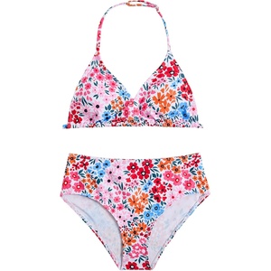 image:imageRoseSeek Girls Floral Halter Swimsuit High Waisted Triangle Boho 2 Piece Bikini Bathing Suit SwimwearMulticolor Floral