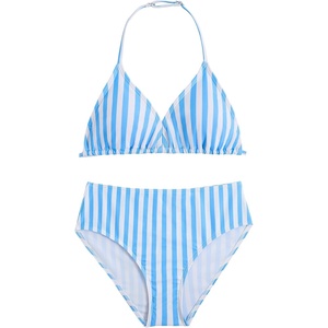 image:imageRoseSeek Girls Floral Halter Swimsuit High Waisted Triangle Boho 2 Piece Bikini Bathing Suit SwimwearWater Blue