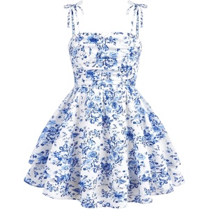 image:imageRoseSeek Girls Flowy Cami Dress Ruched Sleeveless Pink Layered Ruffle Kawaii Short Smocked Summer DressesBlue