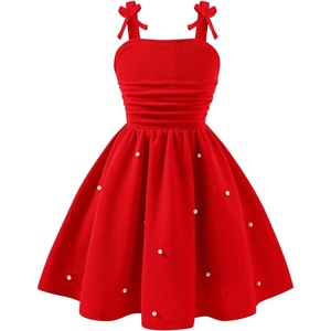 image:imageRoseSeek Girls Flowy Cami Dress Ruched Sleeveless Pink Layered Ruffle Kawaii Short Smocked Summer DressesPure Red