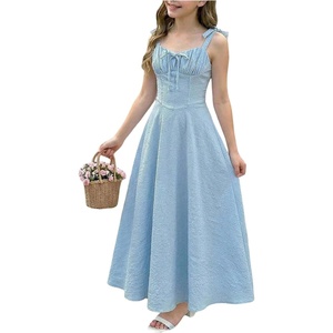 image:imageRoseSeek Girls Flowy Floral Midi Dresses Smocked Cami Sundress Beach Vacation Summer DressDusty Blue