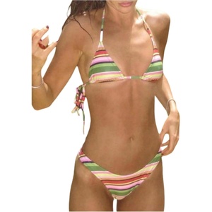 image:imageRoseSeek Womens 2 Piece Leopard Floral Bikini Sets Halter Triangle String Bathing Suit Starfish Metal SwimsuitsGreen