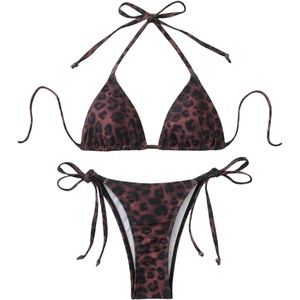 image:imageRoseSeek Womens 2 Piece Leopard Floral Bikini Sets Halter Triangle String Bathing Suit Starfish Metal SwimsuitsMix Cheetah