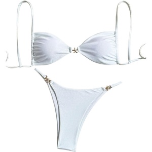 image:imageRoseSeek Womens 2 Piece Swimsuit Starfish Decor Padded Boho Bathing Suit Spaghetti Strap Bikini SetWhite