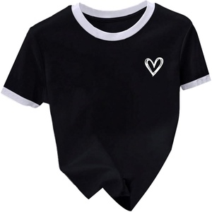 image:imageRoseSeek Womens Beaded Sequin Bowknot T Shirt Short Sleeve Crew Neck Embroidery Trendy Tee Y2k TopsBlack and White