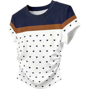image:imageRoseSeek Womens Beaded Sequin Bowknot T Shirt Short Sleeve Crew Neck Embroidery Trendy Tee Y2k TopsMulticolor Blue