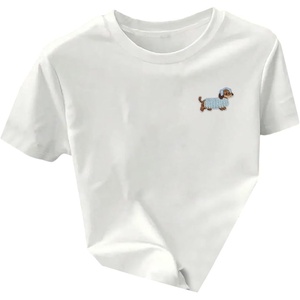 image:imageRoseSeek Womens Beaded Sequin Bowknot T Shirt Short Sleeve Crew Neck Embroidery Trendy Tee Y2k TopsPatterned White