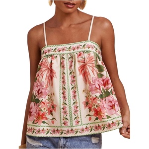 image:imageRoseSeek Womens Boho Floral Camisole Tops Graphic Spaghetti Strap Tank Top Beach Vacation ClothesMulticolor
