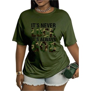 image:imageRoseSeek Womens Camo Letter Print T Shirts Crew Neck Short Sleeve Tee Tops Streetwear TopsOlive Green