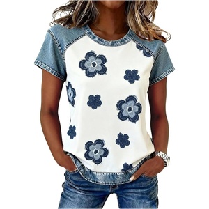 image:imageRoseSeek Womens Cartoon Graphic Tees Crew Neck Short Sleeve T Shirts Casual Summer TopsMulticolor Floral