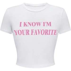 image:imageRoseSeek Womens Cropped Letter Graphic T Shirt Crewneck Short Sleeve Slogan Tee StreetwearLetter White