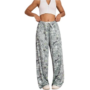 image:imageRoseSeek Womens Drawstring Waist Straight Streetwear Long Wide Leg Pants Casual Loose Baggy Workout Long Fall SweatpantsMulticolor Grey