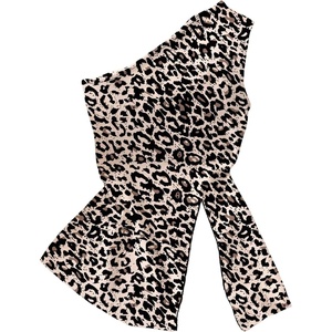 image:imageRoseSeek Womens Dressy One Shoulder Tops Slim Fit Peplum Tops with Slit Elegant Tank TopsBrown Cheetah