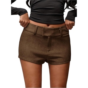 image:imageRoseSeek Womens Elegant Mini Shorts Dressy Casual Office Work Summer Shorts with PocketsBrown
