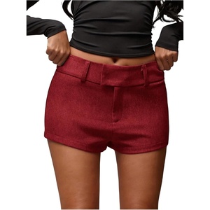 image:imageRoseSeek Womens Elegant Mini Shorts Dressy Casual Office Work Summer Shorts with PocketsBurgundy