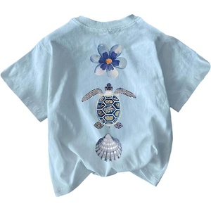 image:imageRoseSeek Womens Floral Graphic Tees Crew Neck Short Sleeve T Shirts Cute Summer TopsLight Blue