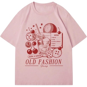 image:imageRoseSeek Womens Graphic Cherry Bow Tees Casual Letter Print Round Neck T Shirt Summer Short Sleeve Trendy TopsPink With Graphic