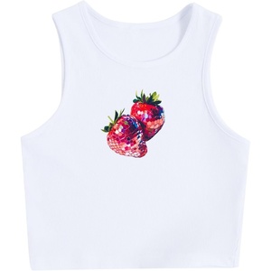 image:imageRoseSeek Womens Graphic Y2k Going Out Tank Tops Sleeveless Martini Casual Slim Fit Summer Crop TopDeep White