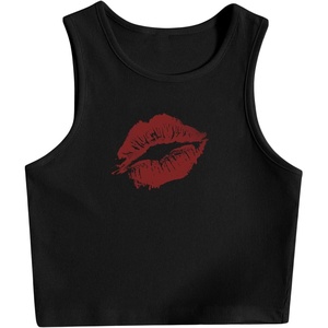 image:imageRoseSeek Womens Graphic Y2k Going Out Tank Tops Sleeveless Martini Casual Slim Fit Summer Crop TopLight Black