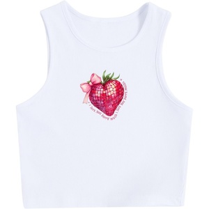 image:imageRoseSeek Womens Graphic Y2k Going Out Tank Tops Sleeveless Martini Casual Slim Fit Summer Crop TopLight White