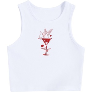 image:imageRoseSeek Womens Graphic Y2k Going Out Tank Tops Sleeveless Martini Casual Slim Fit Summer Crop TopMix White