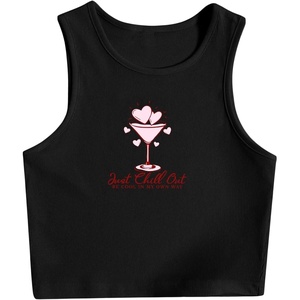 image:imageRoseSeek Womens Graphic Y2k Going Out Tank Tops Sleeveless Martini Casual Slim Fit Summer Crop TopMuti Black
