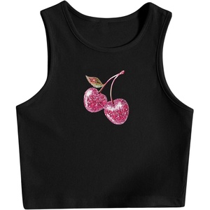 image:imageRoseSeek Womens Graphic Y2k Going Out Tank Tops Sleeveless Martini Casual Slim Fit Summer Crop TopPink Black