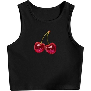 image:imageRoseSeek Womens Graphic Y2k Going Out Tank Tops Sleeveless Martini Casual Slim Fit Summer Crop TopPure Black