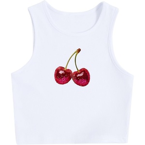image:imageRoseSeek Womens Graphic Y2k Going Out Tank Tops Sleeveless Martini Casual Slim Fit Summer Crop TopSoft White